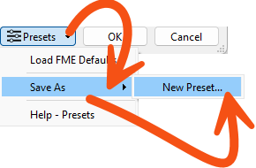 Adding or loading preset